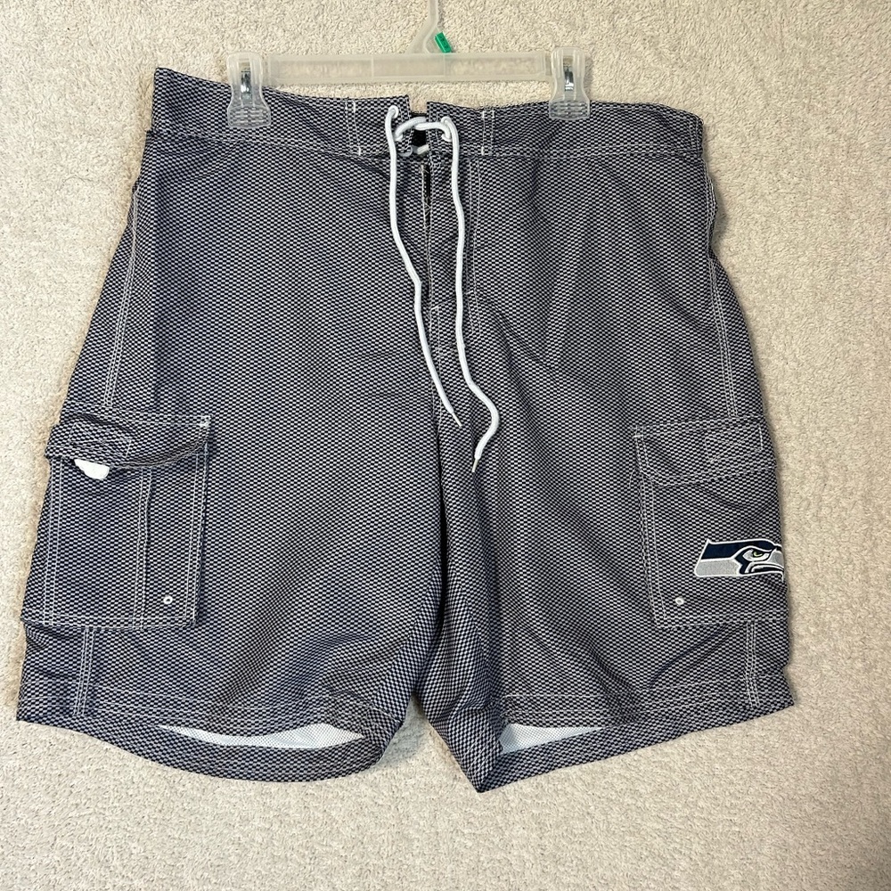 NFL Gray Board Shorts Quick-Dry Swimwear Seattle Seahawks